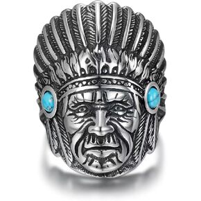 خاتم هيب هوب فينتاج من الستانلس ستيل باللون الفيروزي للرجال من كيمستون in Kuwait