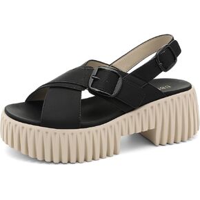 UBFEN Womens Platform Sandals With Arch Support Comfy Walking Wedge Crisscross Band Summer Casual in Kuwait
