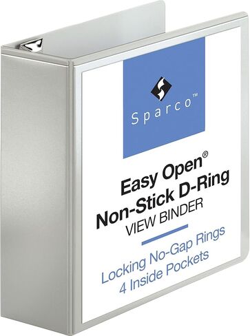 Sparco 26963 Locking D-Ring View Binder,4"Capacity,11"x8-1/2",White in Saudi Arabia