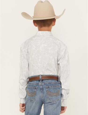 Cinch Western Shirt Boys Print Button Long Sleeve White MTW7060393 in Saudi Arabia