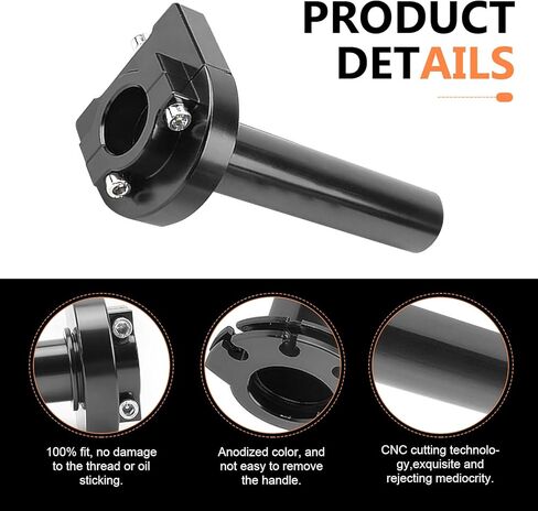 Motorcycle Throttle Grip, 7/8" Quick Twist Throttle Control Accelerator, CNC Alloy Rustproof Handlebar Grip, Modification Accessory for Motorcycle Scooter Dirt Bike ATV (Black) in Saudi Arabia