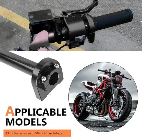 Motorcycle Throttle Grip, 7/8" Quick Twist Throttle Control Accelerator, CNC Alloy Rustproof Handlebar Grip, Modification Accessory for Motorcycle Scooter Dirt Bike ATV (Black) in Saudi Arabia