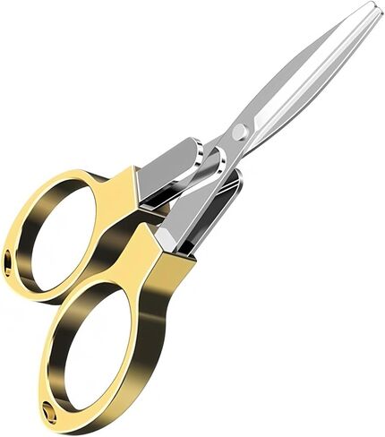 1Pcs Gold Small Scissors Travel Scissors TSA Approved,Mini Shear Telescopic Cutter Office Fishing Crafts in Kuwait