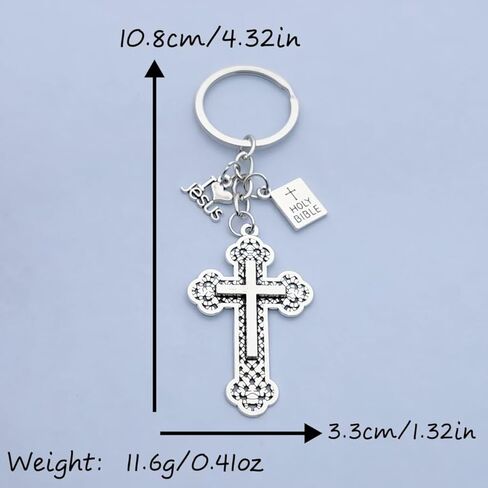 25 Pack Religious Cross Keychains Holy Bible Charm Keyrings Jesus Cross Book Keychains for Christians Gifts in Saudi Arabia