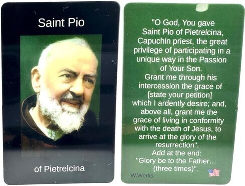 Westmon Works St Pio Token Italian Metal Saint Pocket Prayer Trinket with Made in the USA Laminated Holy Card in Saudi Arabia