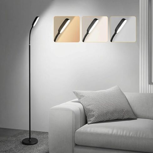 مصباح أرضي لاسلكي، مصباح أرضي يعمل ببطارية قابلة لإعادة الشحن بقدرة 5000 مللي أمبير في الساعة، متضمن محول، محمول، تحكم باللمس للتخييم والقراءة في غرفة النوم، معقوفة، 3 درجات حرارة ألوان وإضاءة الطوارئ in Kuwait