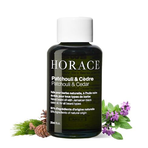 HORACE Patchouli & Cedar Beard Oil for Men - Conditioner with Argan Oil - Gentle Beard Care for All Skin Types - Woody, Aromatic Scent, 30 ml in Kuwait