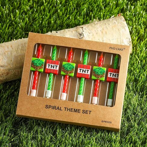 PHD CAKE Pixel Miner Birthday Candles for Miner Crafting, Birthday Party Decorations, Pixel Game Party Supplies, Themed Mine Pixel in Saudi Arabia