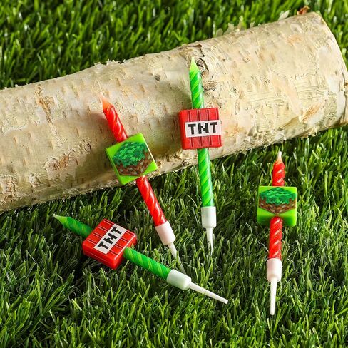 PHD CAKE Pixel Miner Birthday Candles for Miner Crafting, Birthday Party Decorations, Pixel Game Party Supplies, Themed Mine Pixel in Saudi Arabia