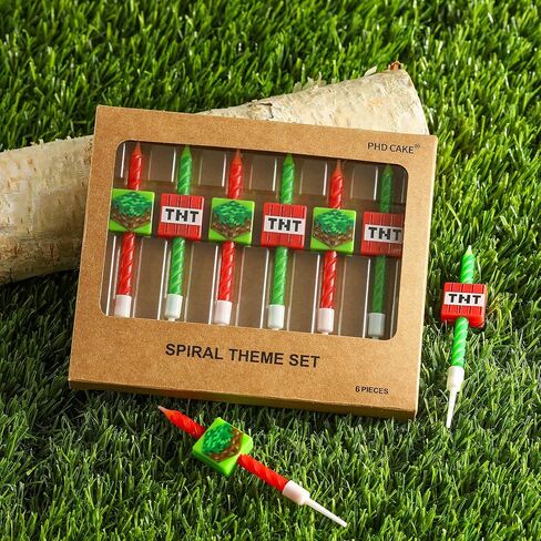 PHD CAKE Pixel Miner Birthday Candles for Miner Crafting, Birthday Party Decorations, Pixel Game Party Supplies, Themed Mine Pixel in Saudi Arabia