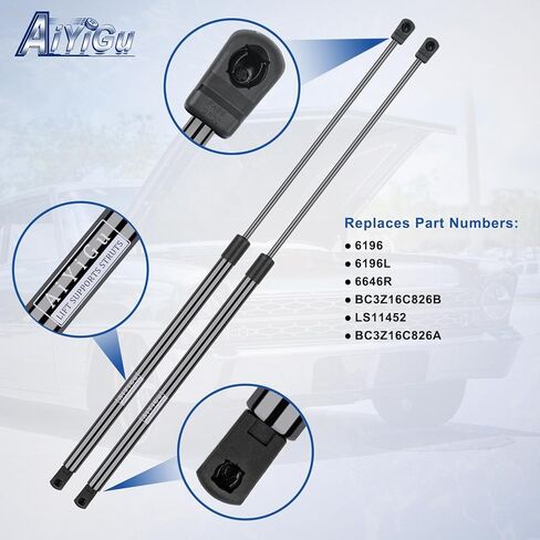 6196 Front Hood Struts Shocks Lift Supports Gas Springs Compatible with 2011 2012 2013 2014 2015 2016 Ford F-250 F-350 F-450 F-550 Super Duty, Pack of 2 PCS Replaces 6196L 6646R in Saudi Arabia