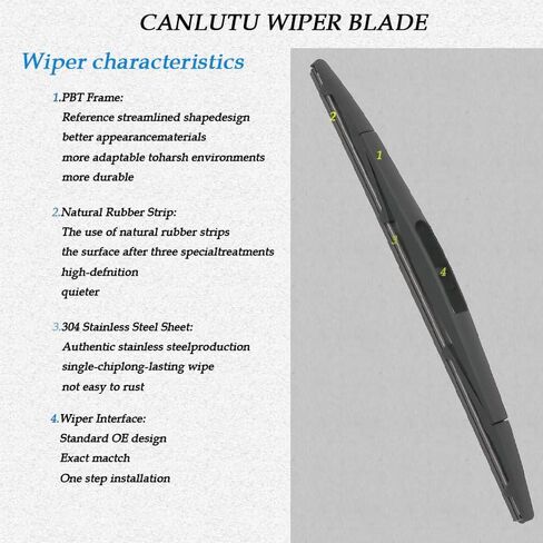 26"+22" Windshield Wipers with 14" Rear Wiper Blade Replacement for Lexus RX400h 2006-2008, Lexus RX350 2007-2009, Lexus RX330 2004-2006 OEM QUALITY in Saudi Arabia
