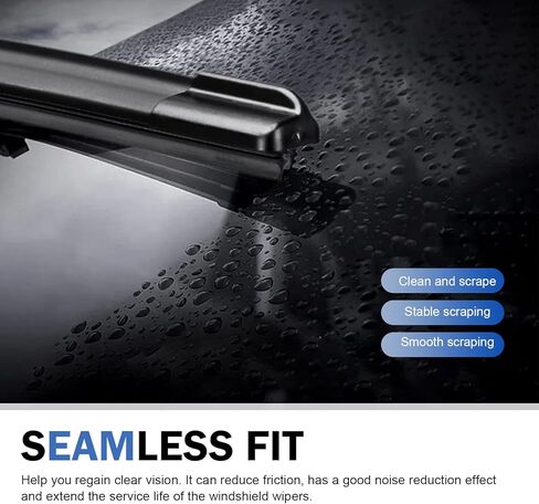 4 PCS Windshield Wiper Blade, Windshield Wiper Silent and Scratch-free Boneless Rubber Strip, 28" Cuttable Frameless Flexible Fit Wiper Strip, for Most Cars Repair Replacement (Black) in Kuwait