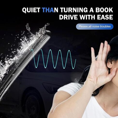 4 PCS Windshield Wiper Blade, Windshield Wiper Silent and Scratch-free Boneless Rubber Strip, 28" Cuttable Frameless Flexible Fit Wiper Strip, for Most Cars Repair Replacement (Black) in Kuwait