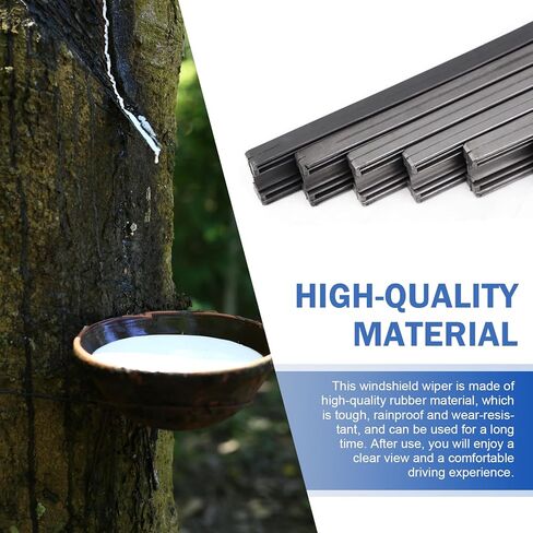 4 PCS Windshield Wiper Blade, Windshield Wiper Silent and Scratch-free Boneless Rubber Strip, 28" Cuttable Frameless Flexible Fit Wiper Strip, for Most Cars Repair Replacement (Black) in Kuwait