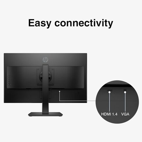 HP 27" QHD IPS (2560x1440) Monitor Bundle with Docztorm Dock, 60Hz Refresh Rate, 1 HDMI 1.4, 1 VGA, Anti-Glare, VESA Mount (100x100 mm), Ideal for Home & Business, Black/Silver (2024 Latest Model) in Saudi Arabia