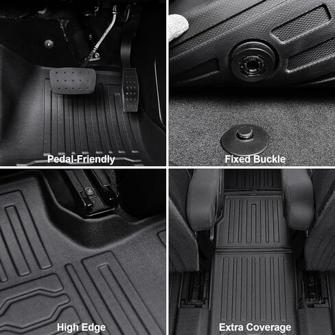 Floor Mats for 2017-2023 GMC Acadia (6-seat), All Weather TPE 2-in-1 Cargo Mat with Backrest Mat for Acadia Accessories in Kuwait