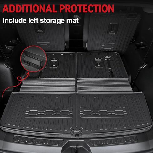 Floor Mats for 2017-2023 GMC Acadia (6-seat), All Weather TPE 2-in-1 Cargo Mat with Backrest Mat for Acadia Accessories in Kuwait