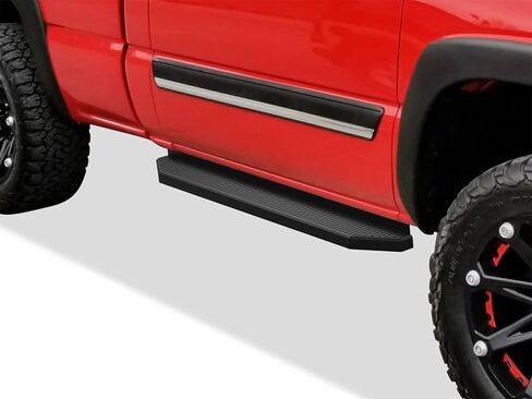 طراز لوحات الجري المصنوعة من الفولاذ المقاوم للصدأ باللون الأسود من APS متوافق مع سيارة Chevy Silverado GMC Sierra 1500 2500 1999-2006 الكابينة العادية و2500 HD 3500 01-06 والكلاسيكية 07 (قضبان جانبية للخطوات الجانبية) بعرض 6 بوصات in Saudi Arabia