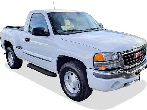 طراز لوحات الجري المصنوعة من الفولاذ المقاوم للصدأ باللون الأسود من APS متوافق مع سيارة Chevy Silverado GMC Sierra 1500 2500 1999-2006 الكابينة العادية و2500 HD 3500 01-06 والكلاسيكية 07 (قضبان جانبية للخطوات الجانبية) بعرض 6 بوصات in Saudi Arabia