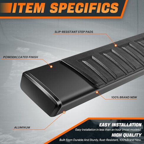 6 in. Wide Aluminum Running Boards Compatible with 04-24 Nissan Titan 17-19 Titan XD King Cab Extended Cab CAAP-STEPS0021-A in Kuwait