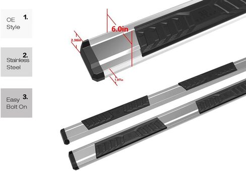لوحات تشغيل APS Chrome OE Style Nerf Bars متوافقة مع Ford F150 2009-2014 SuperCrew Cab in Saudi Arabia