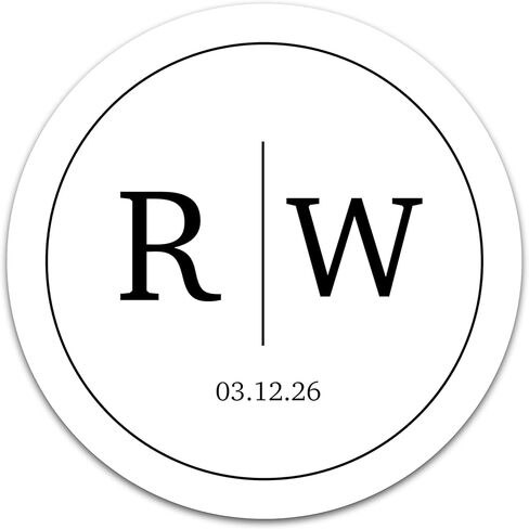 Personalized Wedding Stickers - Custom Wedding Envelope Seals for Invitations, Thank You Cards, and Save The Date (50-1000 Stickers) (Initials with Date) in Saudi Arabia