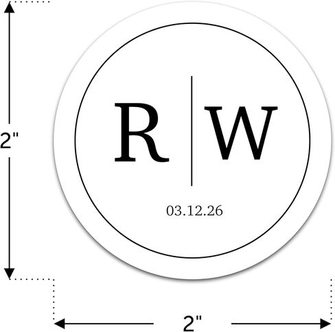 Personalized Wedding Stickers - Custom Wedding Envelope Seals for Invitations, Thank You Cards, and Save The Date (50-1000 Stickers) (Initials with Date) in Saudi Arabia