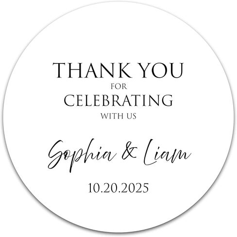 Personalized Wedding Stickers - Custom Wedding Envelope Seals for Invitations, Thank You Cards, and Save The Date (50-1000 Stickers) (Initials with Date) in Saudi Arabia