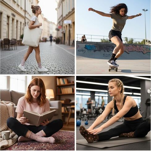 4 أزواج من الجوارب اللطيفة للنساء، جوارب زهرية مكشكشة، جورب قطني كاجوال، جورب الخس، مقاس 5-7 in Kuwait