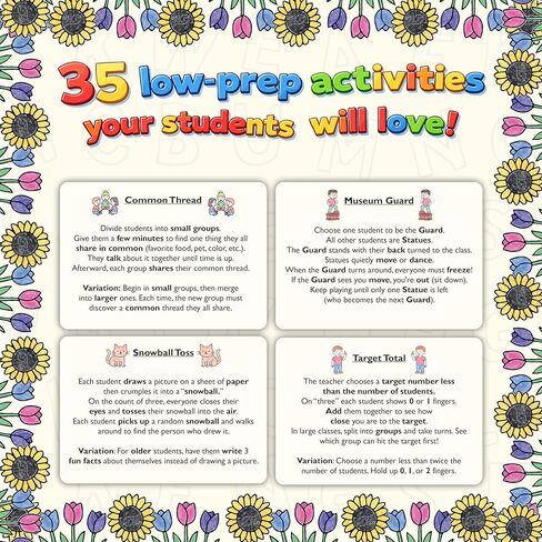 Quick & Easy Classroom Games Deck Pre-K - 1st Grade - Teacher Supplies - Teacher Gifts - Preschool, Kindergarten, 1st Grade Classroom Must Haves - 35 Classic Group Games No Prep Required in Kuwait