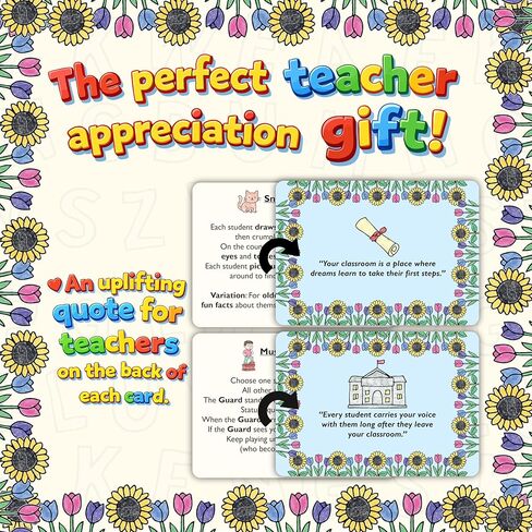 Quick & Easy Classroom Games Deck Pre-K - 1st Grade - Teacher Supplies - Teacher Gifts - Preschool, Kindergarten, 1st Grade Classroom Must Haves - 35 Classic Group Games No Prep Required in Kuwait