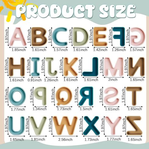 26 Pcs Food Grade Silicone ABC Letters ( CPC Certified) Soft Children Sensory and Messy Play Alphabet Bath Educational Toy for Toddler Kid Baby Learning Set Birthday Gift for Boy and Girl in Saudi Arabia