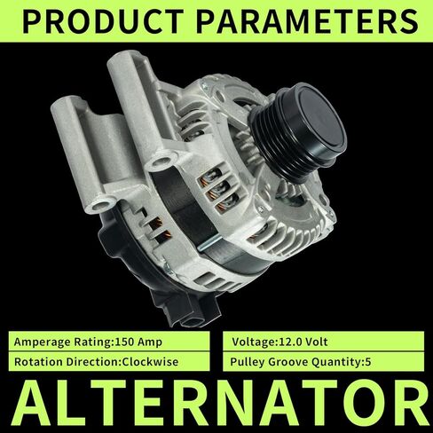 Alternator Compatible with Buick Regal 2014-2020,Cadillac ATS CTS,Chevrolet Malibu Blazer Camaro Colorado Impala,GMC Canyon,12V 150Amp CW 5-Groove Clutch Pulley, Replace for 13592811 in Kuwait