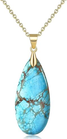Suyi Stone Necklace for Women Teardrop Colorful Pendant Necklaces in Saudi Arabia