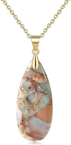 Suyi Stone Necklace for Women Teardrop Colorful Pendant Necklaces in Saudi Arabia