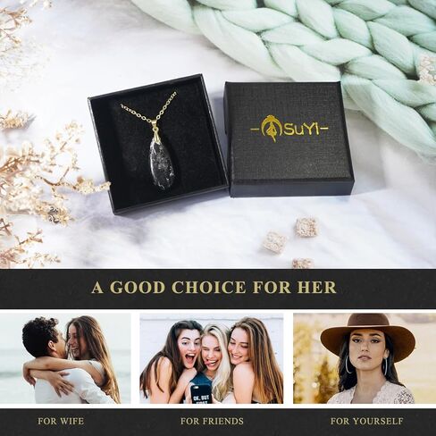 Suyi Stone Necklace for Women Teardrop Colorful Pendant Necklaces in Saudi Arabia