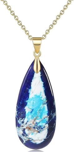 Suyi Stone Necklace for Women Teardrop Colorful Pendant Necklaces in Saudi Arabia