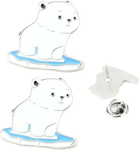 2 حزمة من دبابيس المينا المصنوعة من سبيكة الدب القطبي اللطيفة، مجموعة بروش طية صدر السترة على شكل دب الثلج، شارة حماية البيئة والحيوان، حفظ دبابيس موضوع النهر الجليدي للملابس والحقائب والهدايا in Kuwait