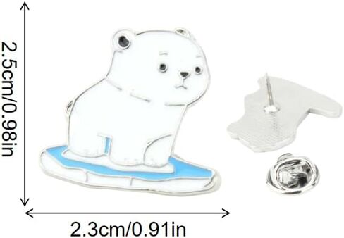 2 حزمة من دبابيس المينا المصنوعة من سبيكة الدب القطبي اللطيفة، مجموعة بروش طية صدر السترة على شكل دب الثلج، شارة حماية البيئة والحيوان، حفظ دبابيس موضوع النهر الجليدي للملابس والحقائب والهدايا in Kuwait