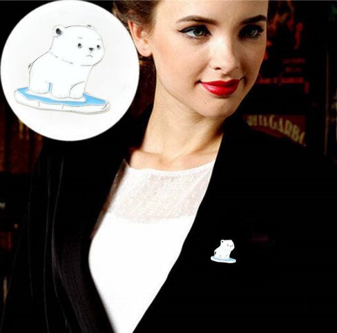 2 حزمة من دبابيس المينا المصنوعة من سبيكة الدب القطبي اللطيفة، مجموعة بروش طية صدر السترة على شكل دب الثلج، شارة حماية البيئة والحيوان، حفظ دبابيس موضوع النهر الجليدي للملابس والحقائب والهدايا in Kuwait