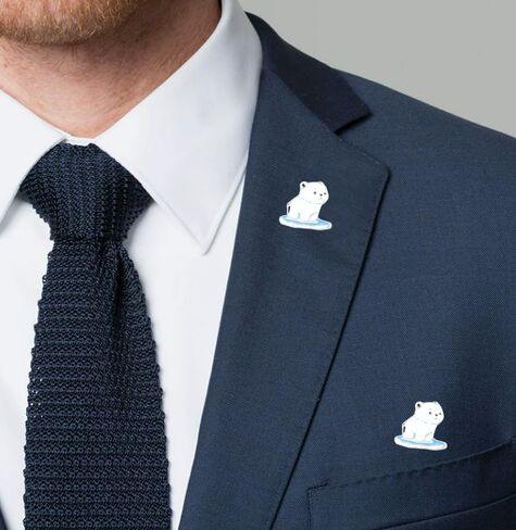 2 حزمة من دبابيس المينا المصنوعة من سبيكة الدب القطبي اللطيفة، مجموعة بروش طية صدر السترة على شكل دب الثلج، شارة حماية البيئة والحيوان، حفظ دبابيس موضوع النهر الجليدي للملابس والحقائب والهدايا in Kuwait