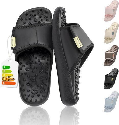 BALLOP Mamuring Acupressure Massage Slippers for Women, Professional Level Intensity, Slide Sandals with 1700 Nodes, Indi Pink, Women US Size 6, Arch Support, Lightweight, Reflexology Recovery Slides in Saudi Arabia