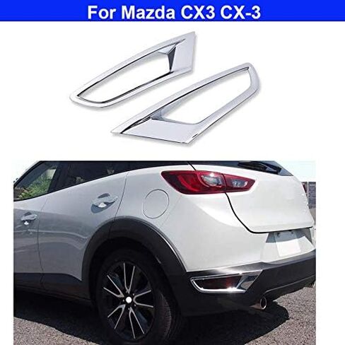 2 قطعة ABS كروم سيارة الخلفي الضباب ضوء غطاء المصباح غطاء تزيين متوافق لمازدا CX3 CX-3 2016 2017 2018 2019 2020 2021 2022 2023 2024 2025 in Saudi Arabia