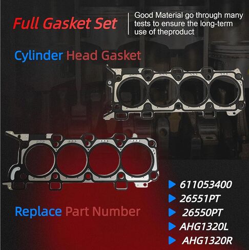 5.0 Full Gasket Set w/Bolts(12mm) Timing Chain Kit Intake/Exhaust Valve Oil Pan Gasket Fit for Ford F-150 Mustang GT 5.0L V8 2011-2012 HS26550PT BR3Z-6710-A 90510S ES72480 V4462 V4463 in Kuwait