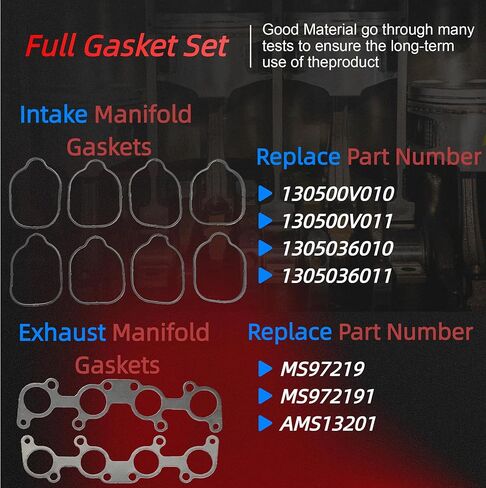 5.0 Full Gasket Set w/Bolts(12mm) Timing Chain Kit Intake/Exhaust Valve Oil Pan Gasket Fit for Ford F-150 Mustang GT 5.0L V8 2011-2012 HS26550PT BR3Z-6710-A 90510S ES72480 V4462 V4463 in Kuwait