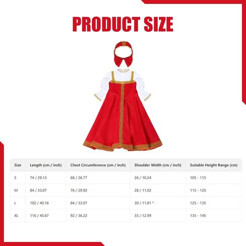 Russian Dance Outfit, Halloween Costume for Role-playing Games, Girls' School Games in Saudi Arabia