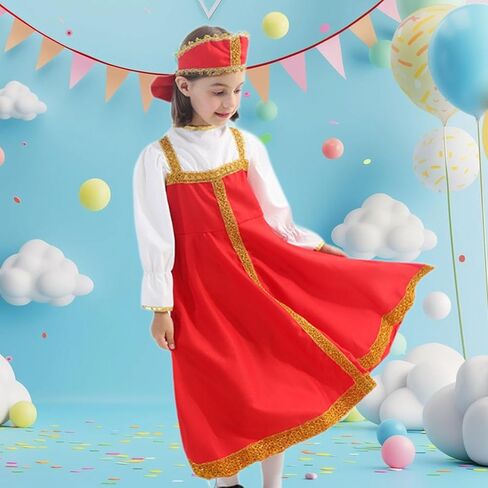 Russian Dance Outfit, Halloween Costume for Role-playing Games, Girls' School Games in Saudi Arabia