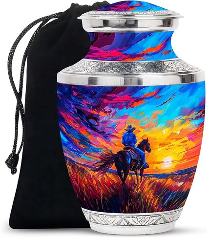 Cowboy Urn for Human Ashes - Cremation Urn for Dad and Adults (10 Inch, Pack of 1) in Saudi Arabia