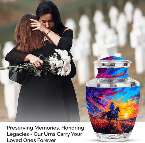 Cowboy Urn for Human Ashes - Cremation Urn for Dad and Adults (10 Inch, Pack of 1) in Saudi Arabia